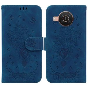 For Nokia X10 / X20 Butterfly Rose Embossed Leather Phone Case(Blue) (OEM)