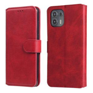 For Motorola Moto Edge 20 Lite Classic Calf Texture PU + TPU Horizontal Flip Leather Case with Holder & Card Slots & Wallet(Red) (OEM)