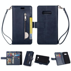 For Samsung Galaxy S10e Multifunctional Zipper Horizontal Flip Leather Case with Holder & Wallet & 9 Card Slots & Lanyard(Blue) (OEM)