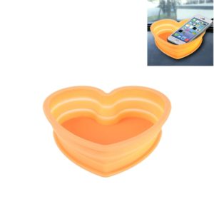 Heart Shape Style Scalable Silicone Storage Box For Vehicle And House(Orange) (OEM)