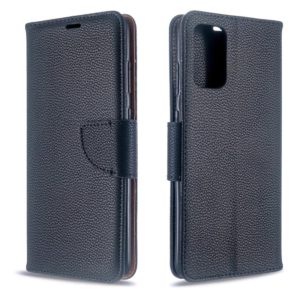 For Galaxy S20 Ultra Litchi Texture Pure Color Horizontal Flip PU Leather Case with Holder & Card Slots & Wallet & Lanyard(Black) (OEM)