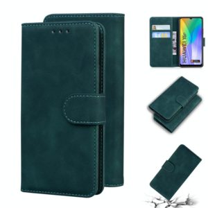 For Huawei Y6p Skin Feel Pure Color Flip Leather Phone Case(Green) (OEM)