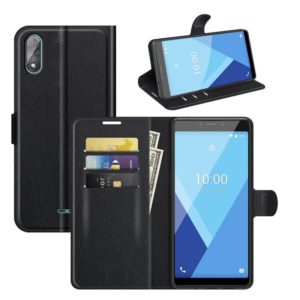 For Wiko Y51 Litchi Texture Horizontal Flip Protective Case with Holder & Card Slots & Wallet(Black) (OEM)