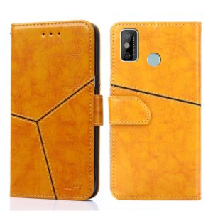 For Tecno Spark 6 GO Geometric Stitching Horizontal Flip Leather Phone Case(Yellow) (OEM)