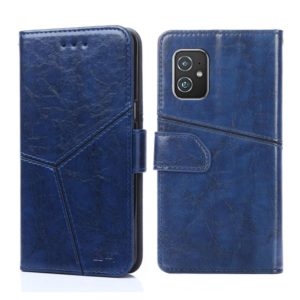 For Asus Zenfone 8 ZS590KS Geometric Stitching Horizontal Flip Leather Phone Case(Blue) (OEM)