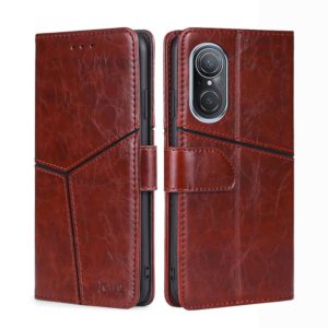 For Huawei Nova 9 SE 4G Geometric Stitching Horizontal Flip Leather Phone Case(Dark Brown) (OEM)