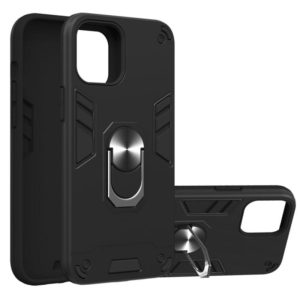 For iPhone 12 Pro Max Armour Series PC + TPU Protective Case with Ring Holder(Black) (OEM)