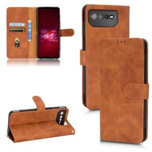 For Asus ROG Phone 6 Skin Feel Magnetic Flip Leather Phone Case(Brown) (OEM)