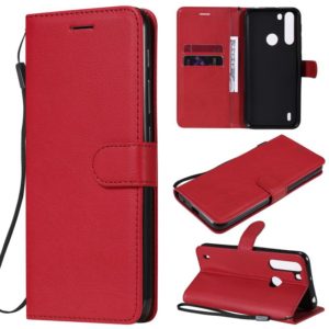 For Motorola Moto One Fuson Solid Color Horizontal Flip Protective Leather Case with Holder & Card Slots & Wallet & Photo Frame & Lanyard(Red) (OEM)
