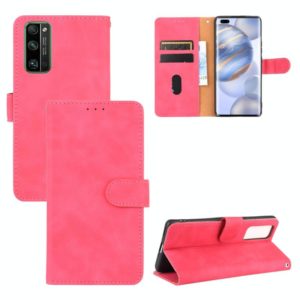 For Huawei Honor 30 Pro Solid Color Skin Feel Magnetic Buckle Horizontal Flip Calf Texture PU Leather Case with Holder & Card Slots & Wallet(Rose Red) (OEM)