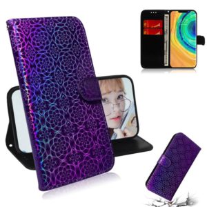 For Huawei Mate 30 Pro / 5G Solid Color Colorful Magnetic Buckle Horizontal Flip PU Leather Case with Holder & Card Slots & Wallet & Lanyard(Purple) (OEM)