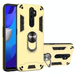 For OPPO A9 2020 2 in 1 Armour Series PC + TPU Protective Case with Ring Holder(Gold) (OEM)