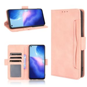 For OPPO Reno5 4G Skin Feel Calf Pattern Horizontal Flip Leather Case with Holder & Card Slots & Photo Frame(Pink) (OEM)