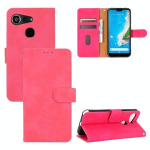 For Kyocera Android One S6 Solid Color Skin Feel Magnetic Buckle Horizontal Flip Calf Texture PU Leather Case with Holder & Card Slots & Wallet(Rose Red) (OEM)