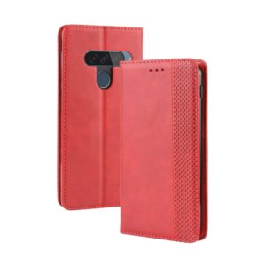 Magnetic Buckle Retro Crazy Horse Texture Horizontal Flip Leather Case for LG G8S ThinQ, with Holder & Card Slots & Photo Frame(Red) (OEM)