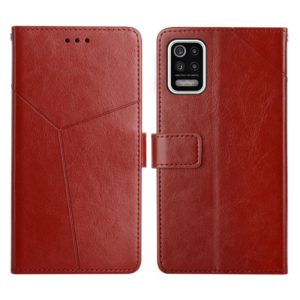 For LG K42 Y Stitching Horizontal Flip Leather Phone Case(Brown) (OEM)