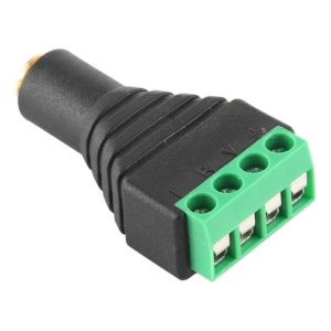 3.5mm Female Plug 4 Pin Terminal Block Stereo Audio Connector (OEM)
