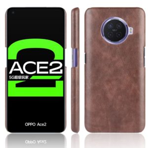For OPPO Ace2 Shockproof Litchi Texture PC + PU Case(Brown) (OEM)