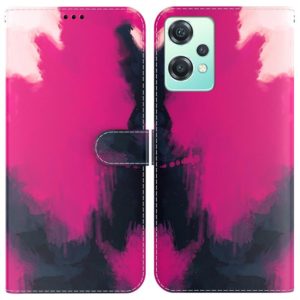 For OnePlus Nord CE 2 Lite 5G Watercolor Pattern Horizontal Flip Leather Phone Case(Berry Color) (OEM)