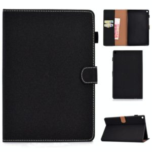 For Kindle Fire HD10 2015 / 2017 Solid Color Tablet PC Universal Magnetic Horizontal Flip Leather Case with Card Slots & Holder(Black) (OEM)
