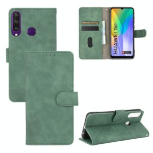 For Huawei Y6p Solid Color Skin Feel Magnetic Buckle Horizontal Flip Calf Texture PU Leather Case with Holder & Card Slots & Wallet(Green) (OEM)