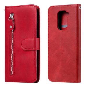 For Xiaomi Redmi Note 9 / 10X 5G Fashion Calf Texture Zipper Horizontal Flip Leather Case with Stand & Card Slots & Wallet Function(Red) (OEM)