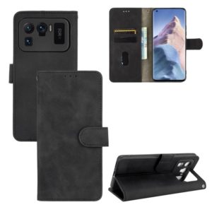 For Xiaomi Mi 11 Ultra Solid Color Skin Feel Magnetic Buckle Horizontal Flip Calf Texture PU Leather Case with Holder & Card Slots & Wallet(Black) (OEM)