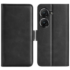 For Asus Zenfone 9 Dual-side Magnetic Buckle Horizontal Flip Leather Phone Case(Black) (OEM)