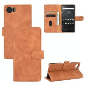 For BlackBerry Keyone Solid Color Skin Feel Magnetic Buckle Horizontal Flip Calf Texture PU Leather Case with Holder & Card Slots & Wallet(Brown) (OEM)