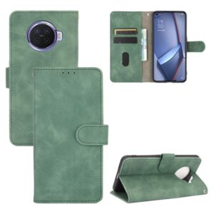 For OPPO Ace2 Solid Color Skin Feel Magnetic Buckle Horizontal Flip Calf Texture PU Leather Case with Holder & Card Slots & Wallet(Green) (OEM)