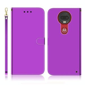 For Motorola Moto G7 / G7 Plus Imitated Mirror Surface Horizontal Flip Leather Case with Holder & Card Slots & Wallet & Lanyard(Purple) (OEM)