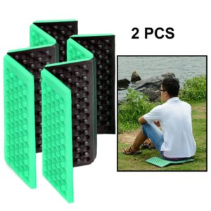 2 PCS Portable Folding Cellular Massage Cushion Outdoors Damp Proof Picnic Seat Mats EVA Pad(Light Green) (OEM)