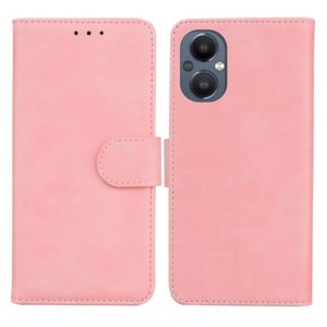 For OnePlus Nord N20 5G Skin Feel Pure Color Flip Leather Phone Case(Pink) (OEM)