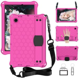 For Galaxy Tab A8 10.5 2021 X200/X205 Honeycomb EVA+PC Tablet Case with Strap(Rose Red+Black) (OEM)