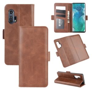 For Motorola Edge+ Dual-side Magnetic Buckle Horizontal Flip Leather Case with Holder & Card Slots & Wallet(Brown) (OEM)