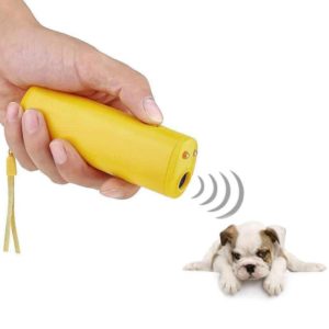 LED Flashlight Ultrasonic Dog Repeller Portable Dog Trainer, Colour: Single-headed Yellow(Colorful Package) (OEM)