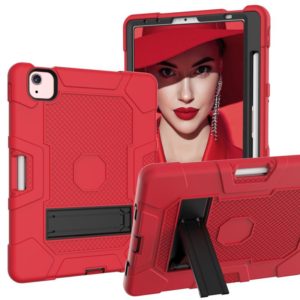 Contrast Color Robot Shockproof Silicone + PC Protective Case with Holder For iPad Air 2022 / 2020 10.9 inch(Red Black) (OEM)