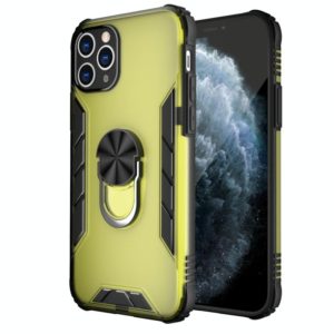 For iPhone 11 Pro Magnetic Frosted PC + Matte TPU Shockproof Casewith Ring Holder (Olive Yellow) (OEM)
