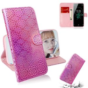 For Sony Xperia XZ3 Solid Color Colorful Magnetic Buckle Horizontal Flip PU Leather Case with Holder & Card Slots & Wallet & Lanyard(Pink) (OEM)