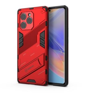 For Honor 60 SE Punk Armor 2 in 1 PC + TPU Shockproof Phone Case with Invisible Holder(Red) (OEM)