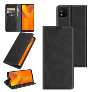 For Wiko Y62 Retro-skin Business Magnetic Suction Leather Case with Holder & Card Slots & Wallet(Black) (OEM)