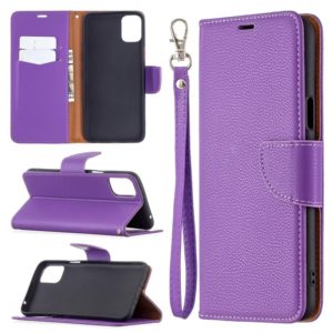 For LG K42 Litchi Texture Pure Color Horizontal Flip Leather Case with Holder & Card Slots & Wallet & Lanyard(Purple) (OEM)