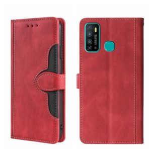 For Infinix Hot 9 / Note 7 Lite X655C Skin Feel Straw Hat Magnetic Buckle Leather Phone Case(Red) (OEM)