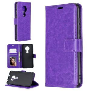 For Nokia 6.2 / 7.2 Crazy Horse Texture Horizontal Flip Leather Case with Holder & Card Slots & Wallet & Photo Frame(Purple) (OEM)
