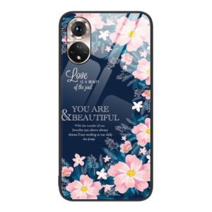 For Honor 50 Colorful Painted Glass Phone Case(Flower) (OEM)