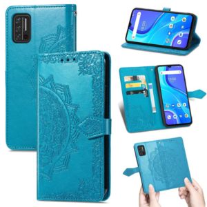 For UMIDIGI A7S Mandala Flower Embossed Horizontal Flip Leather Case with Holder & Three Card Slots & Wallet & Lanyard(Blue) (OEM)