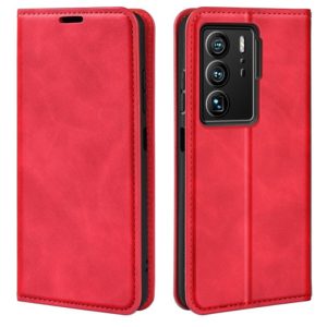 For ZTE Axon 40 Ultra Retro-skin Magnetic Suction Leather Phone Case(Red) (OEM)