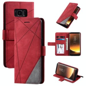 For Samsung Galaxy S8 Skin Feel Splicing Horizontal Flip Leather Case with Holder & Card Slots & Wallet & Photo Frame(Red) (OEM)