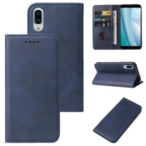 For Sharp Aquos Sense 3 Plus Magnetic Closure Leather Phone Case(Blue) (OEM)