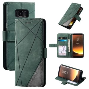For Samsung Galaxy S8 Skin Feel Splicing Horizontal Flip Leather Case with Holder & Card Slots & Wallet & Photo Frame(Green) (OEM)